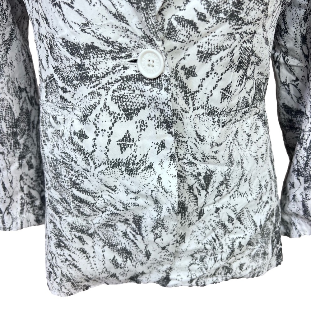 A/X Armani Exchange Women One Button Blazer Jacket Snake Print Sz S White Black. - Picture 4 of 8